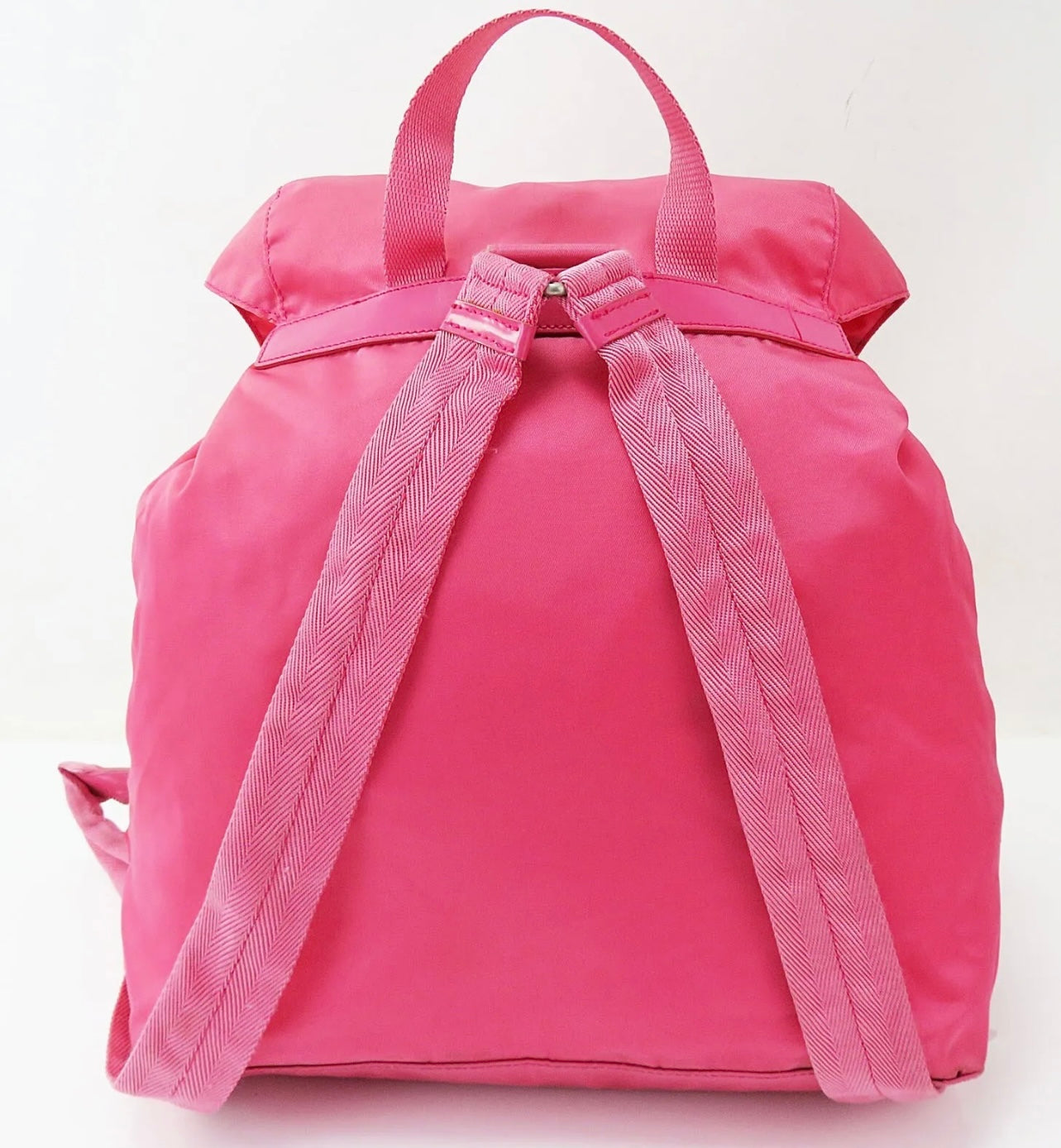 Pre-owned PRADA Pink Nylon and Leather Backpack Bag