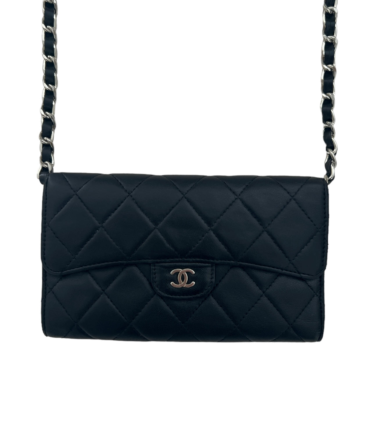 Pre-owned CHANEL Matelasse  wallet  on chain crossbody bag