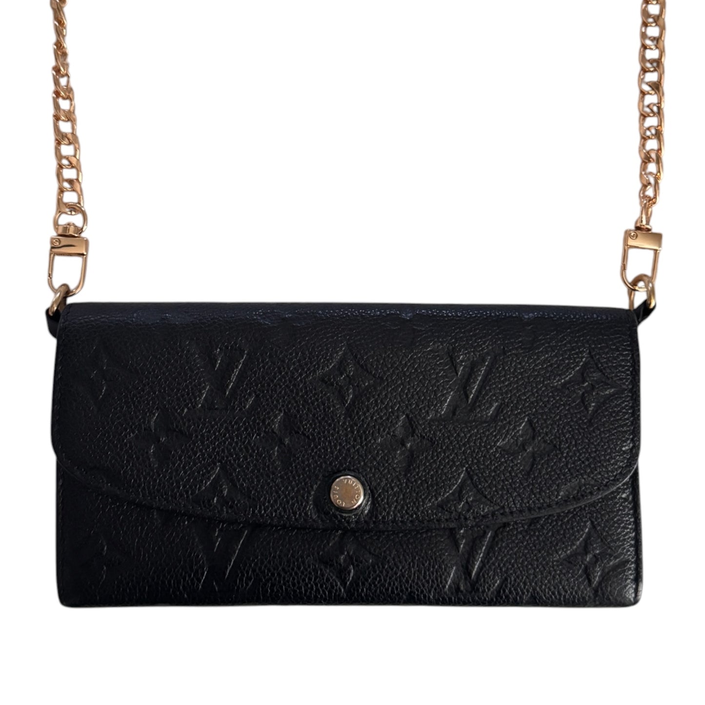 Pre-Owned Louis Vuitton Empreinte Emilie Wallet On Chain - Black Dune