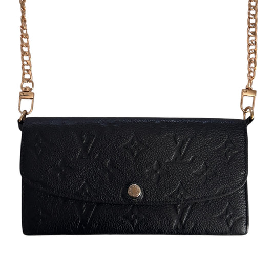 Pre-Owned Louis Vuitton Empreinte Emilie Wallet On Chain - Black Dune
