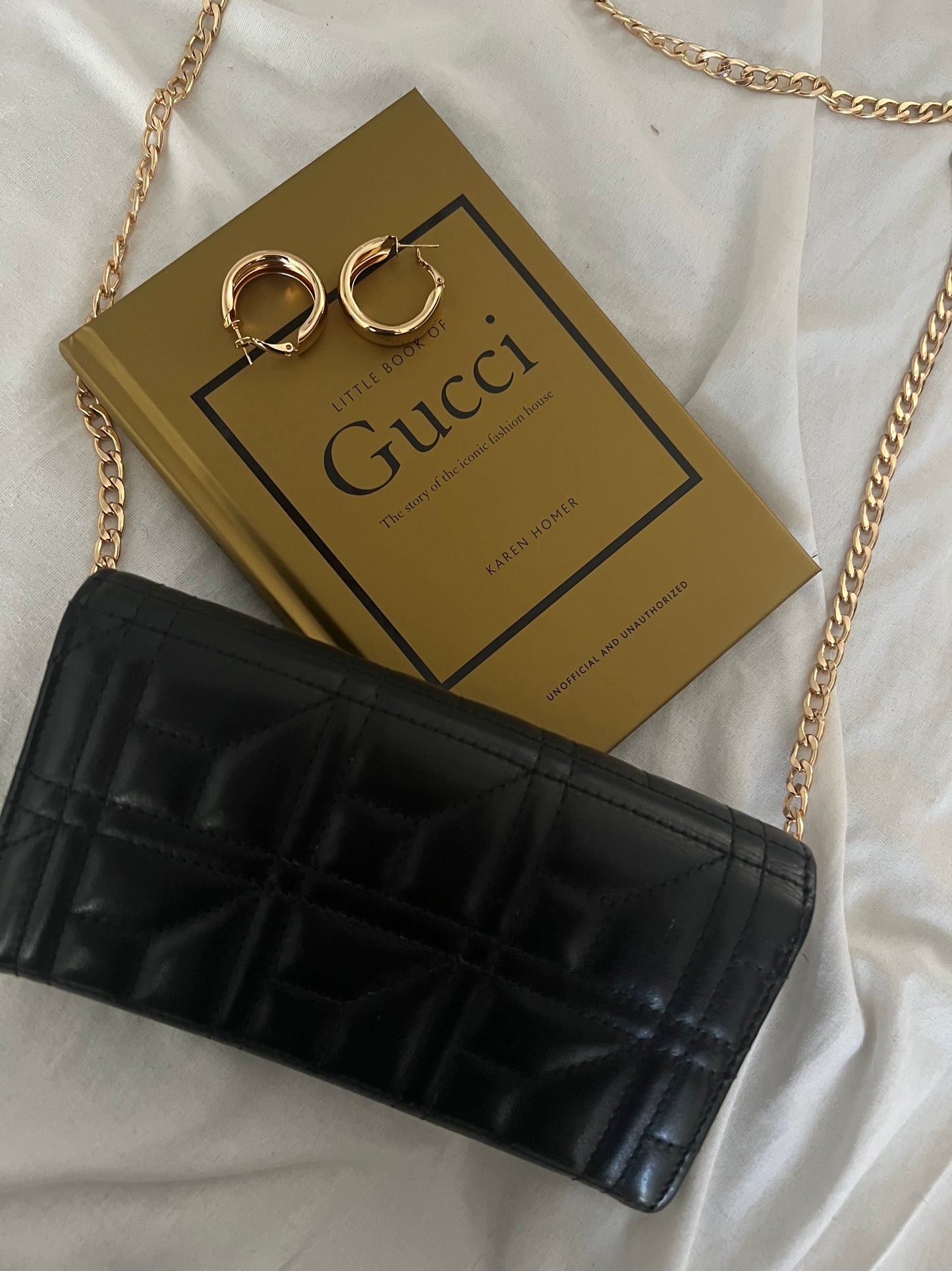 Pre-owned Gucci Pearly GG Marmont Wallet On Chain Crossbody Bag