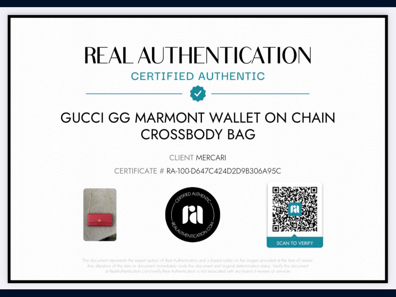 Open Box Gucci Marmont Wallet On Chain Crossbody Bag