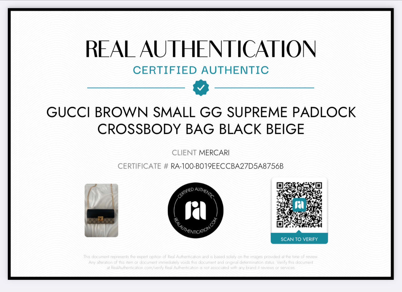 Pre-owned Gucci Brown Small GG Supreme Padlock Crossbody Bag Black Beige