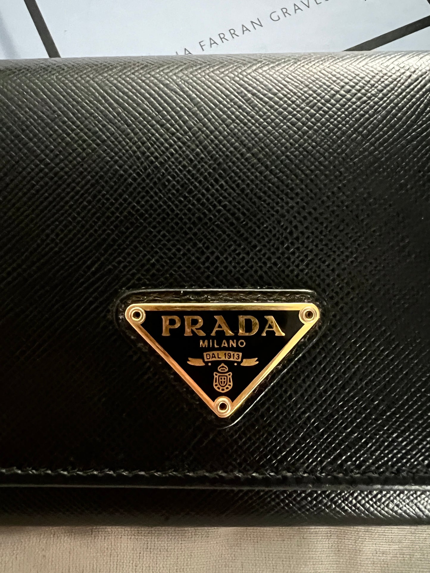 Pre-owned Prada Saffiano Leather Wallet Crossbody Bag