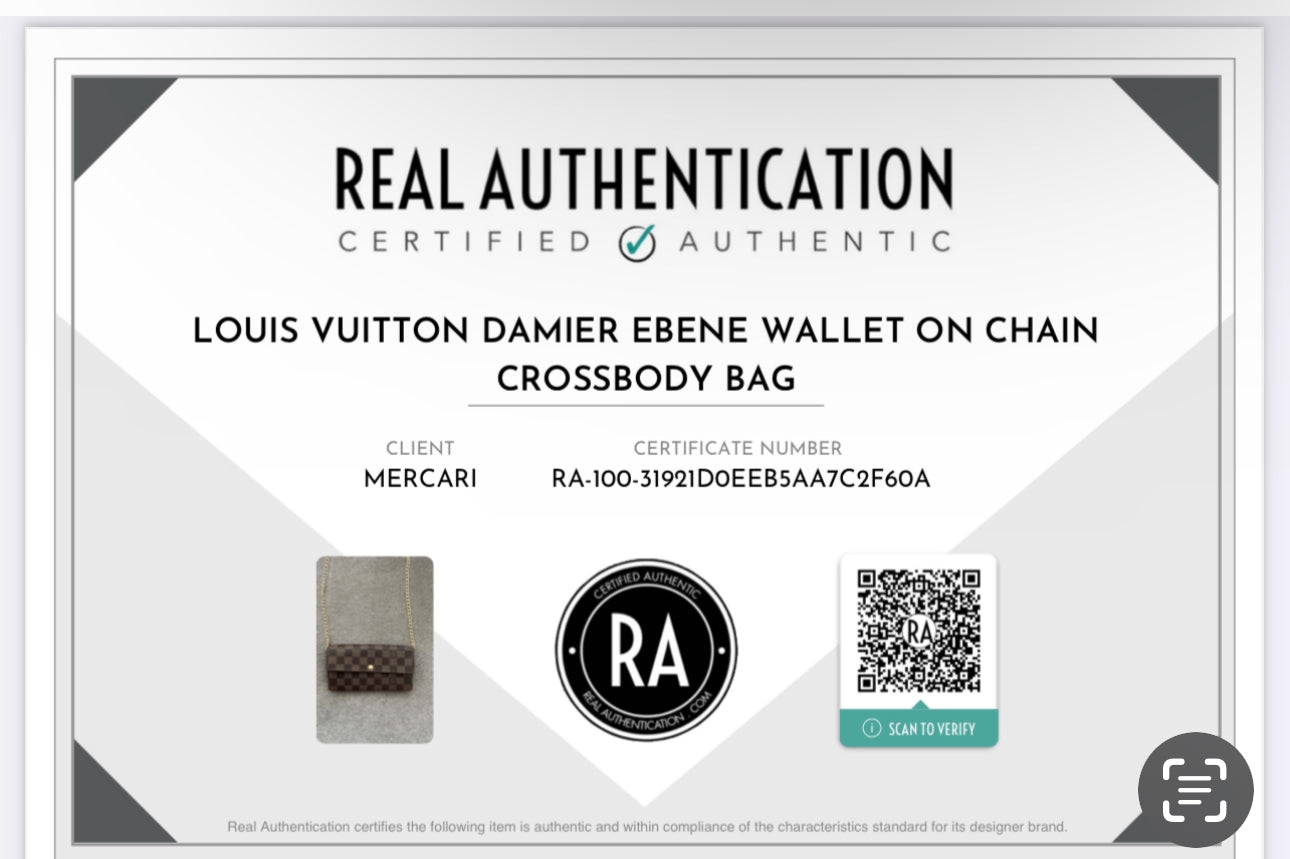 Pre-Owned Louis Vuitton Damier Ebene Wallet On Chain Crossbody