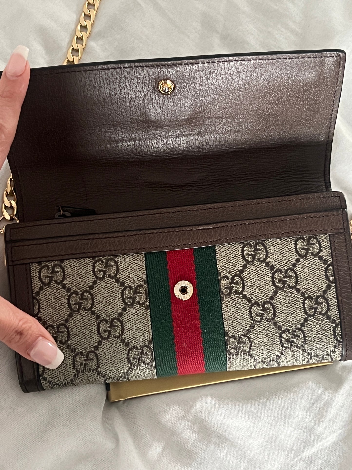 Pre-owned Gucci Ophidia GG Supreme Wallet Crossbody Bag