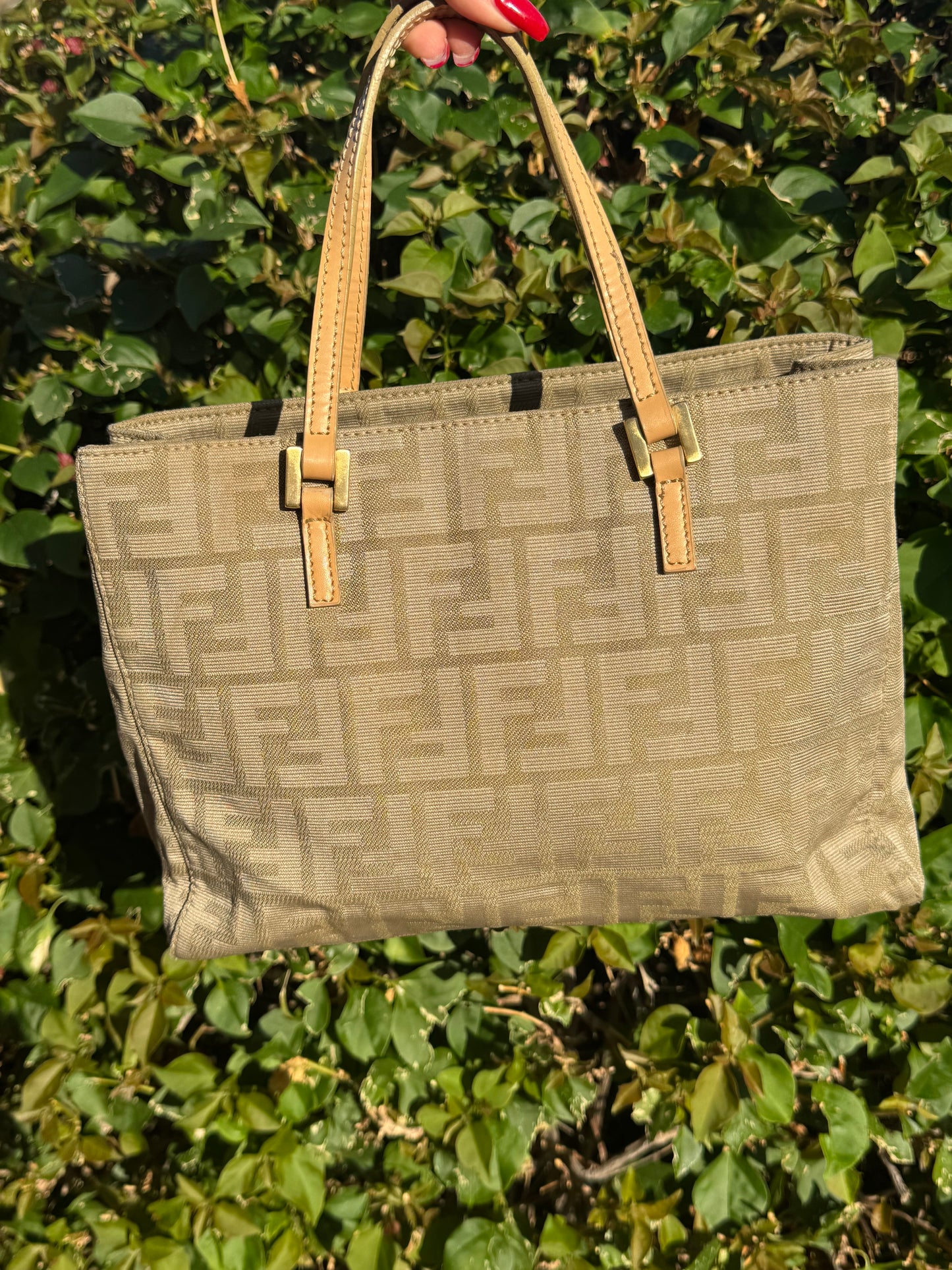 Pre-Owned Fendi Zucca Canvas Tote Handbag