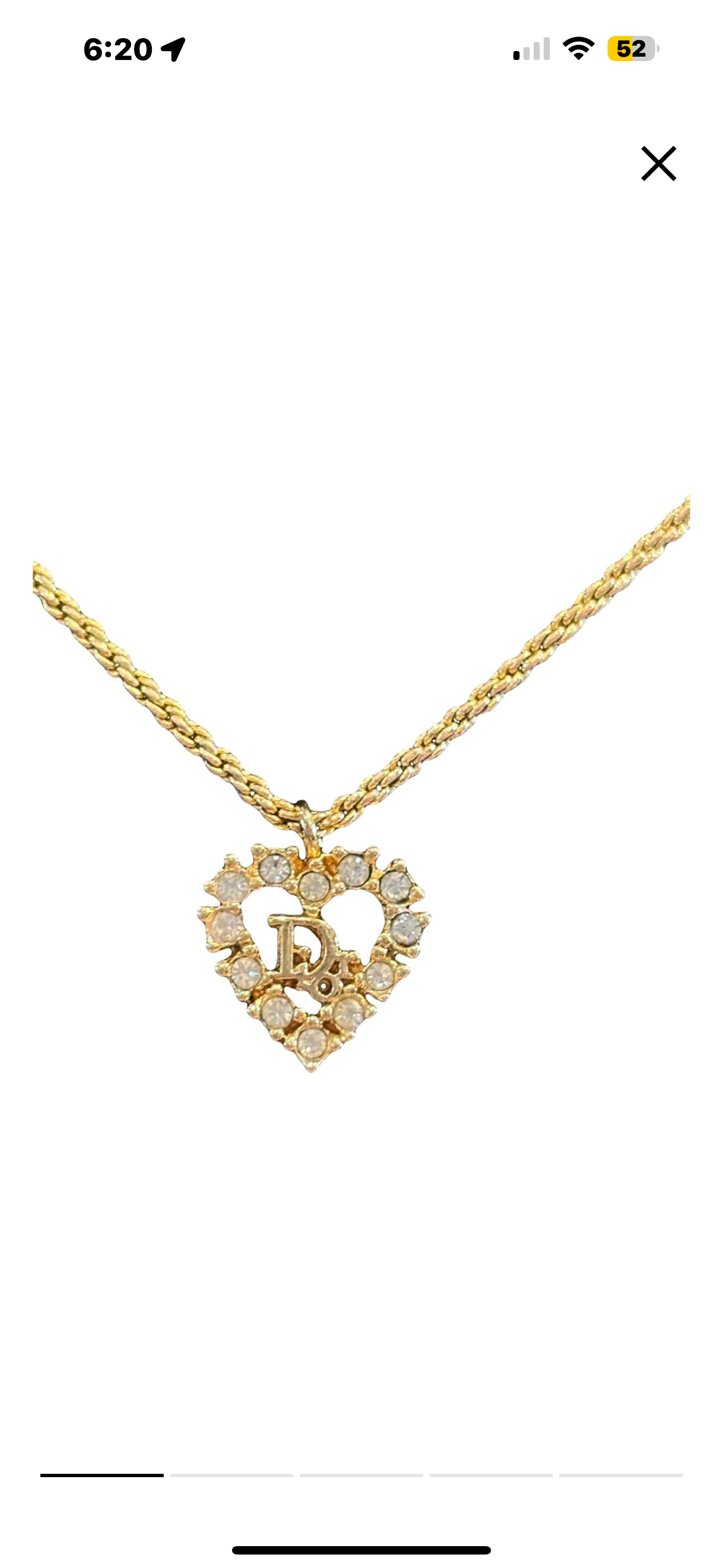 Pre-Owned Dior Crystal Heart Necklace