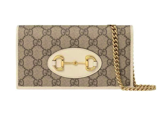 Pre-Owned Gucci
Horsebit 1955 Chain Wallet GG Coated Canvas