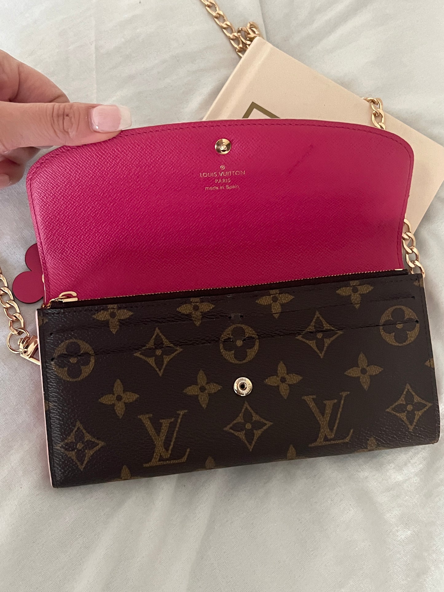 Pre-owned Louis Vuitton Monogram Bloom Flower Emilie Wallet Crossbody Bag