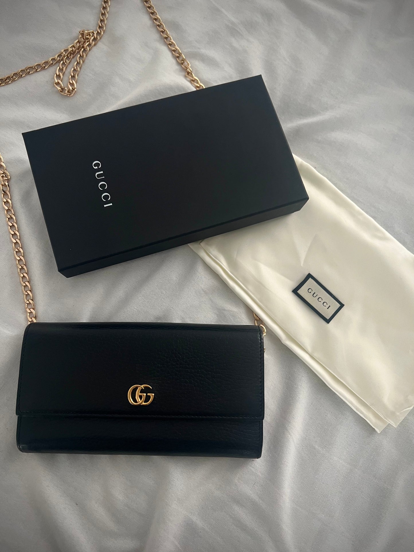 Pre-owned Gucci GG Marmont Wallet On Chain Crossbody Bag