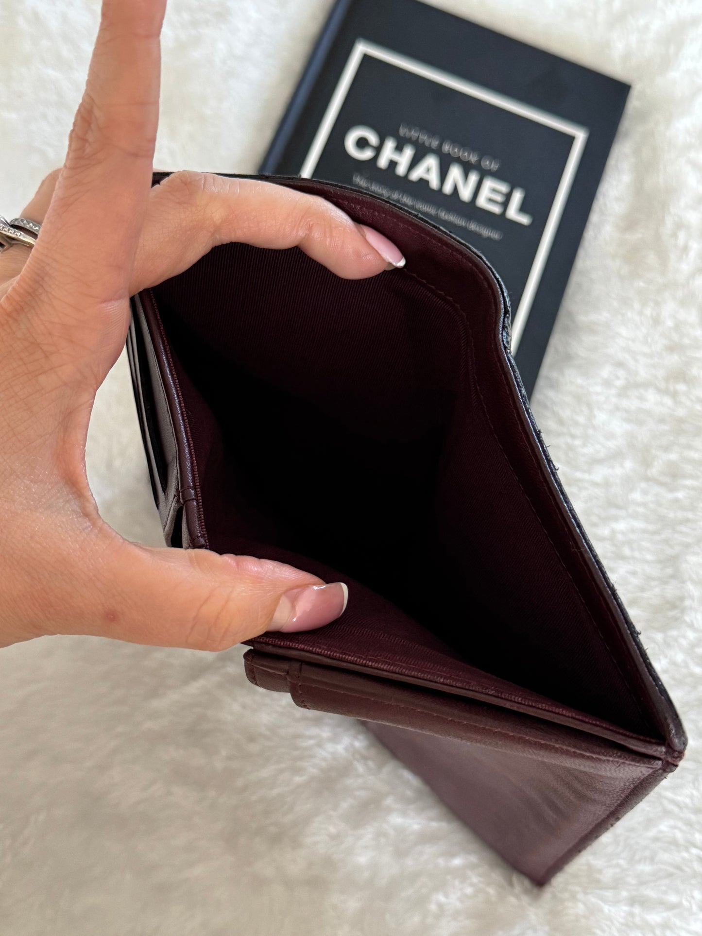 Pre-Owned CHANEL Lambskin Matelasse  wallet  on chain crossbody bag