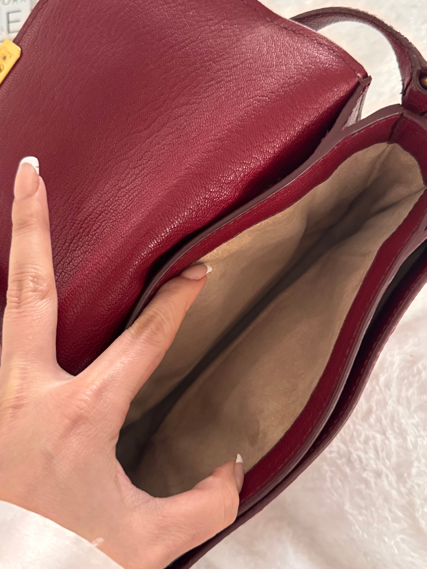 Pre-Owned  Miu Miu Red Madras Leather Crossbody Bag