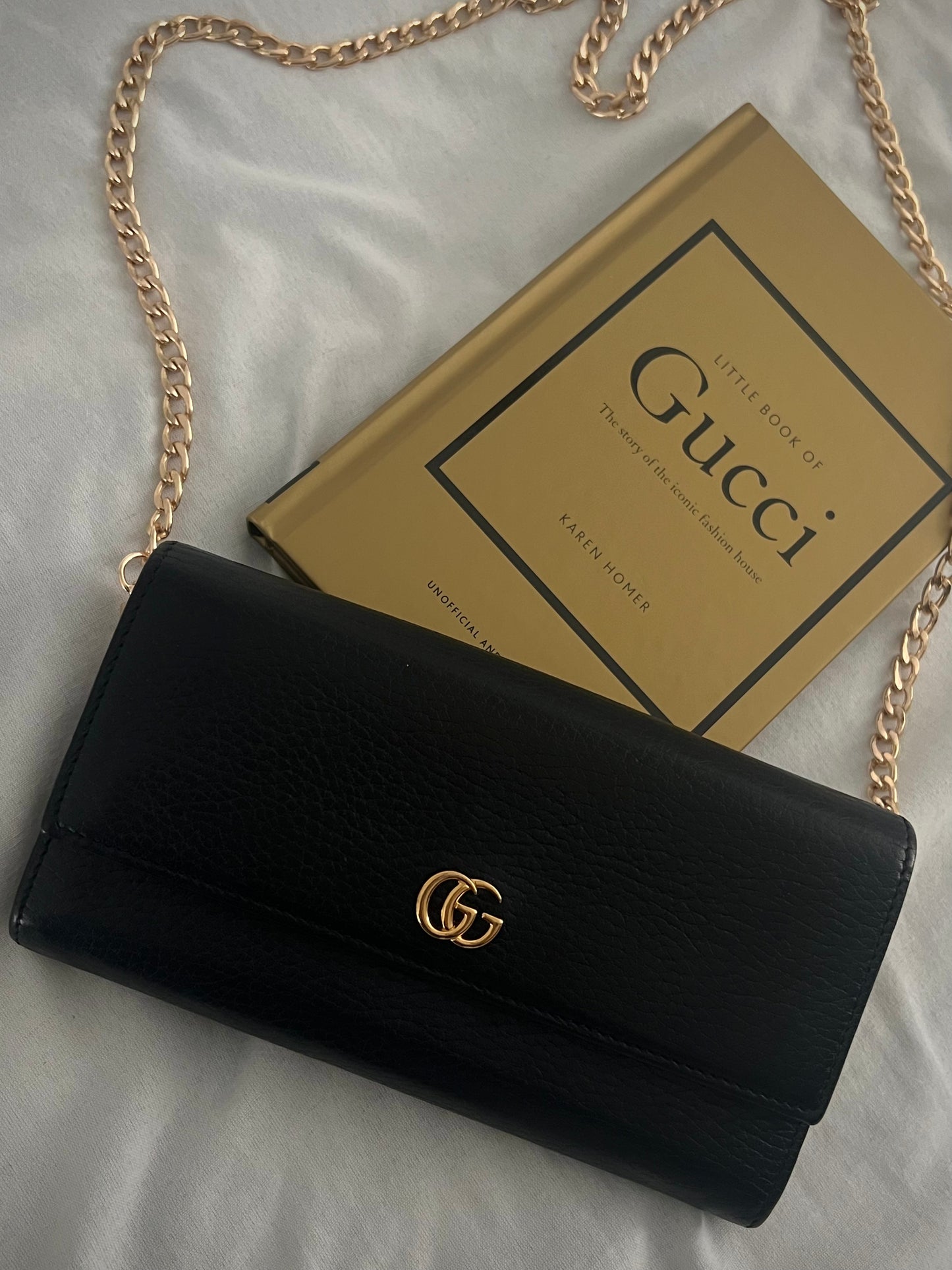 Pre-owned Gucci GG Marmont Wallet On Chain Crossbody Bag