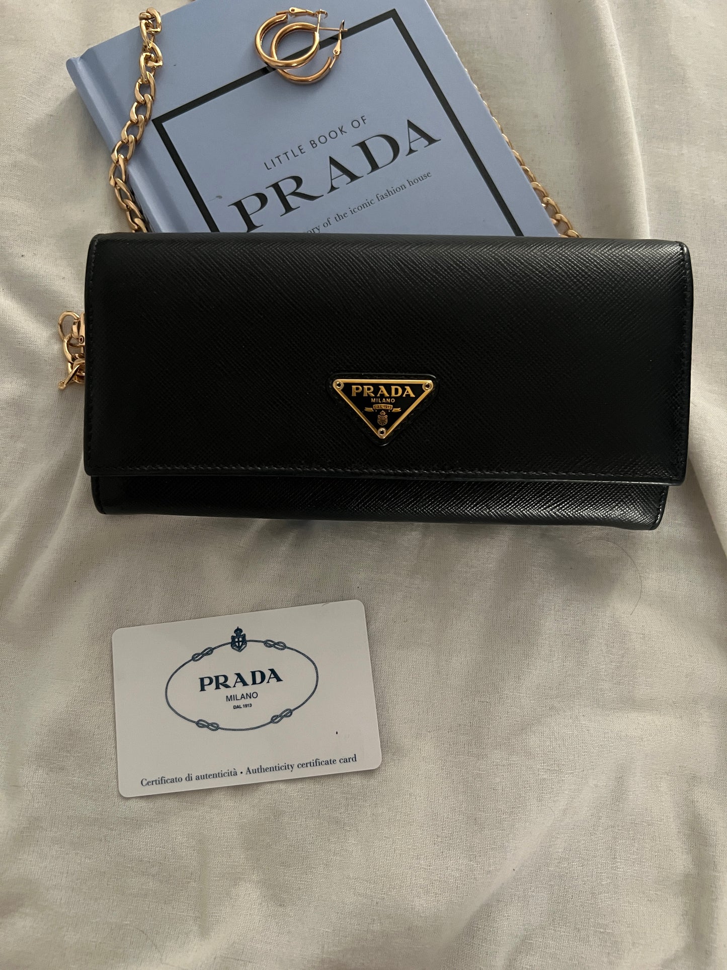 Pre-owned Prada Saffiano Leather Wallet Crossbody Bag