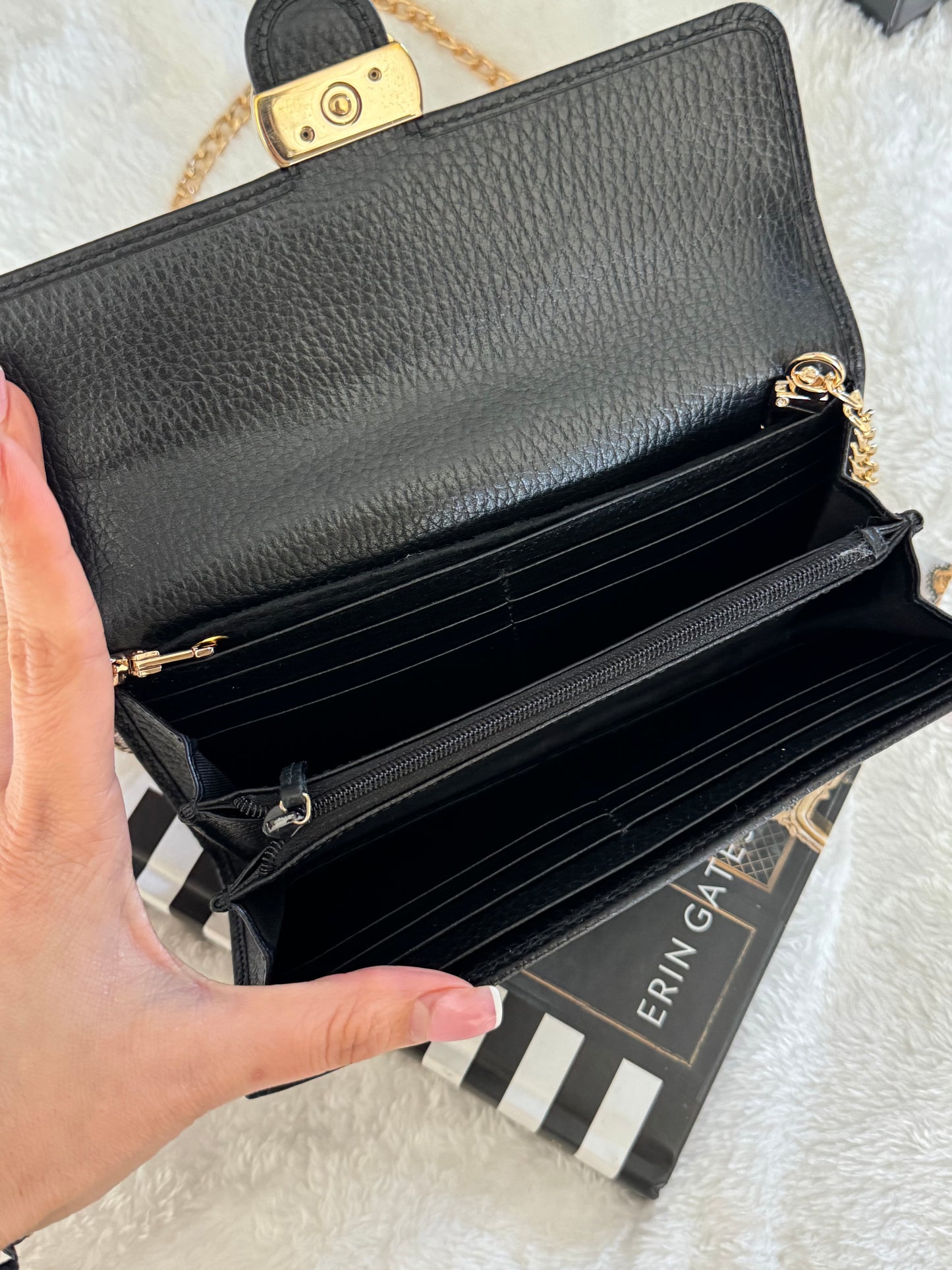 Pre-Owned Gucci Interlocking GG Leather Wallet On Chain Crossbody Bag