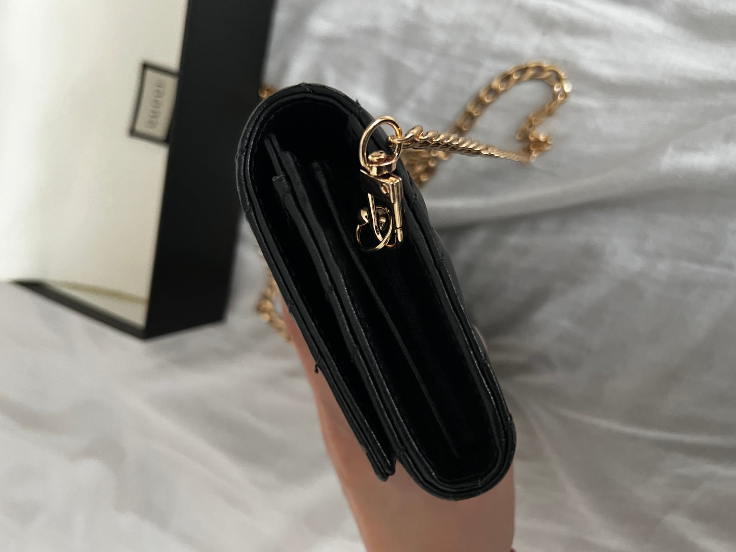 Pre-owned Gucci GG Marmont Wallet On Chain Crossbody Bag