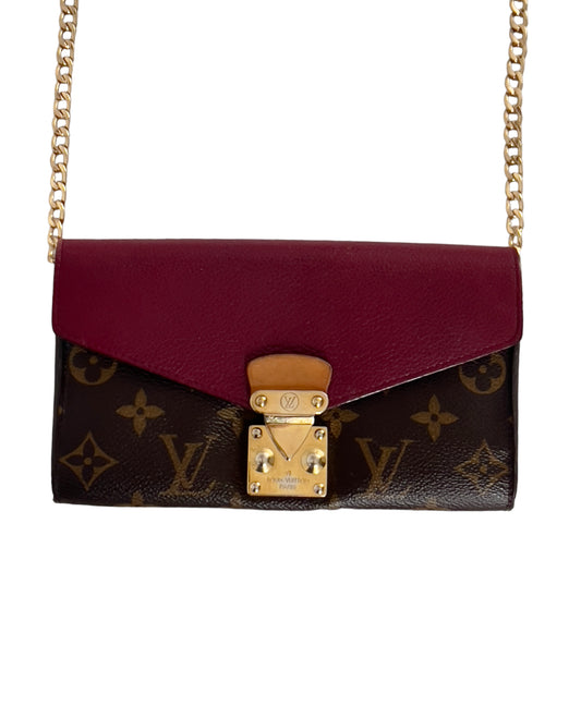 Pre-owned Louis Vuitton Pallas Wallet On Chain Crossbody Bag