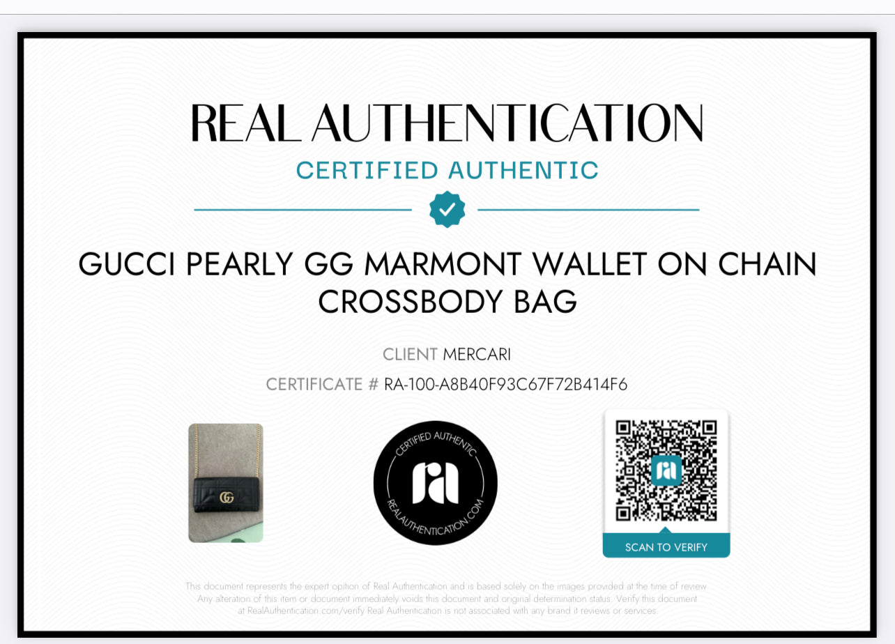 Pre-owned Gucci Pearly GG Marmont Wallet On Chain Crossbody Bag