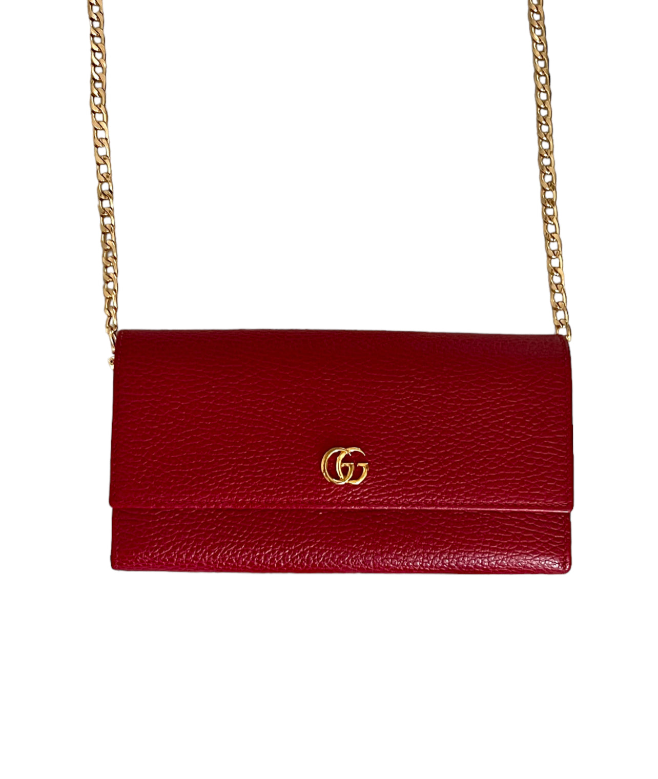 Pre-owned Gucci GG Marmont Wallet On Chain Crossbody Bag