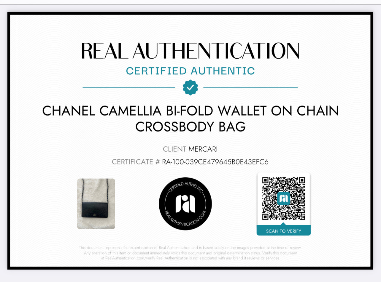 Pre-owned CHANEL Camellia Bi-Fold  wallet  on chain crossbody bag - Black