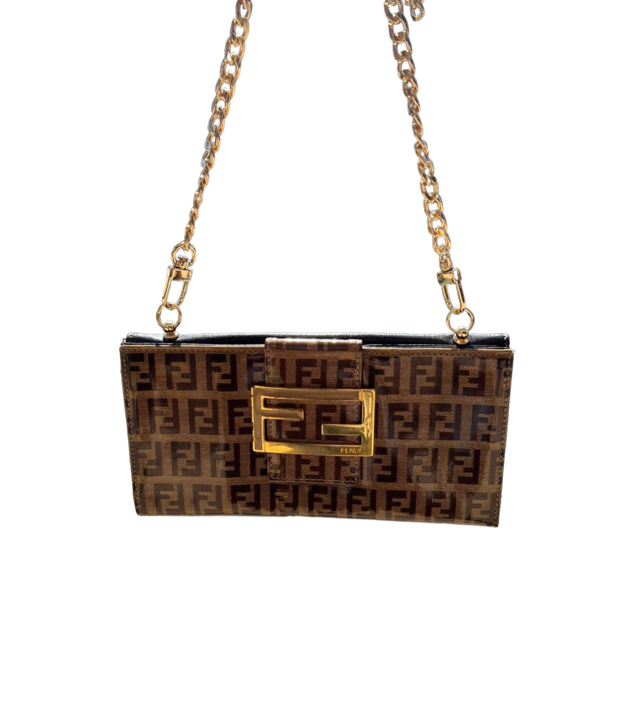 Pre-owned Fendi Zucca Wallet On Chain