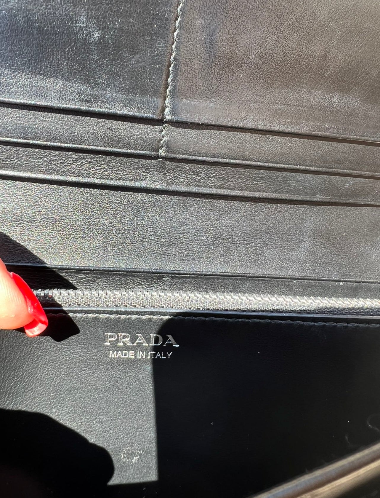 Pre-owned Prada Diagramme Wallet On Chain