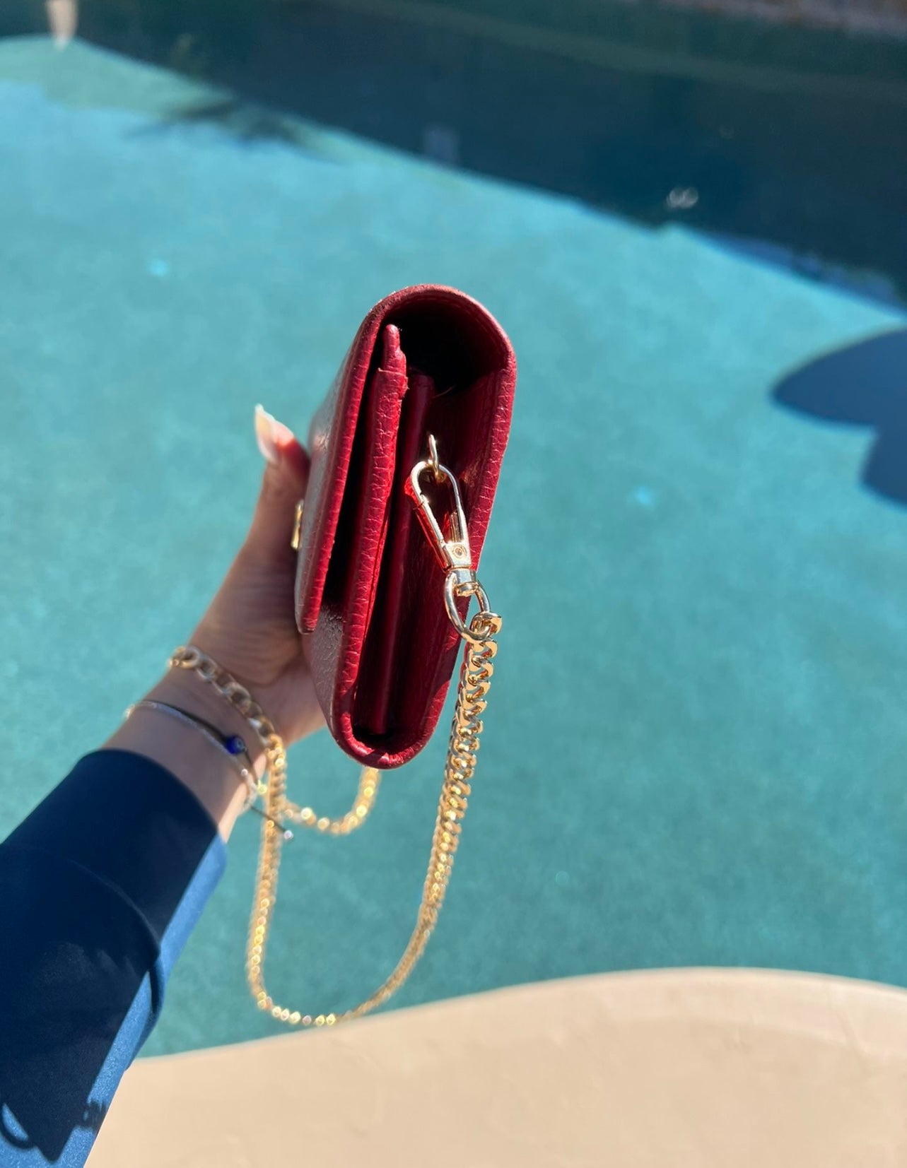 Pre-owned Gucci Marmont Wallet On Chain Crossbody Bag