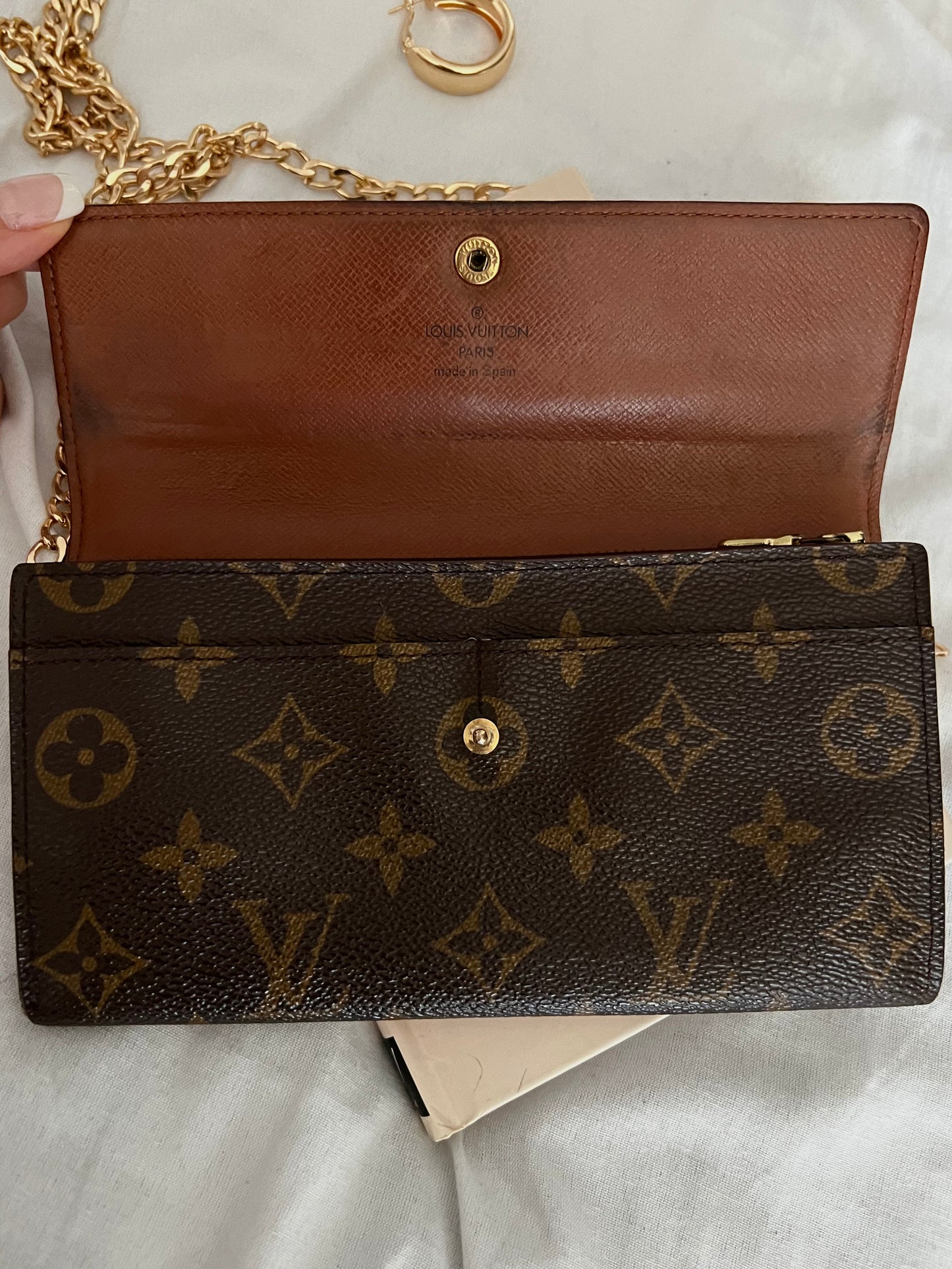 Pre-owned Louis Vuitton Monogram Wallet On Chain Crossbody Bag