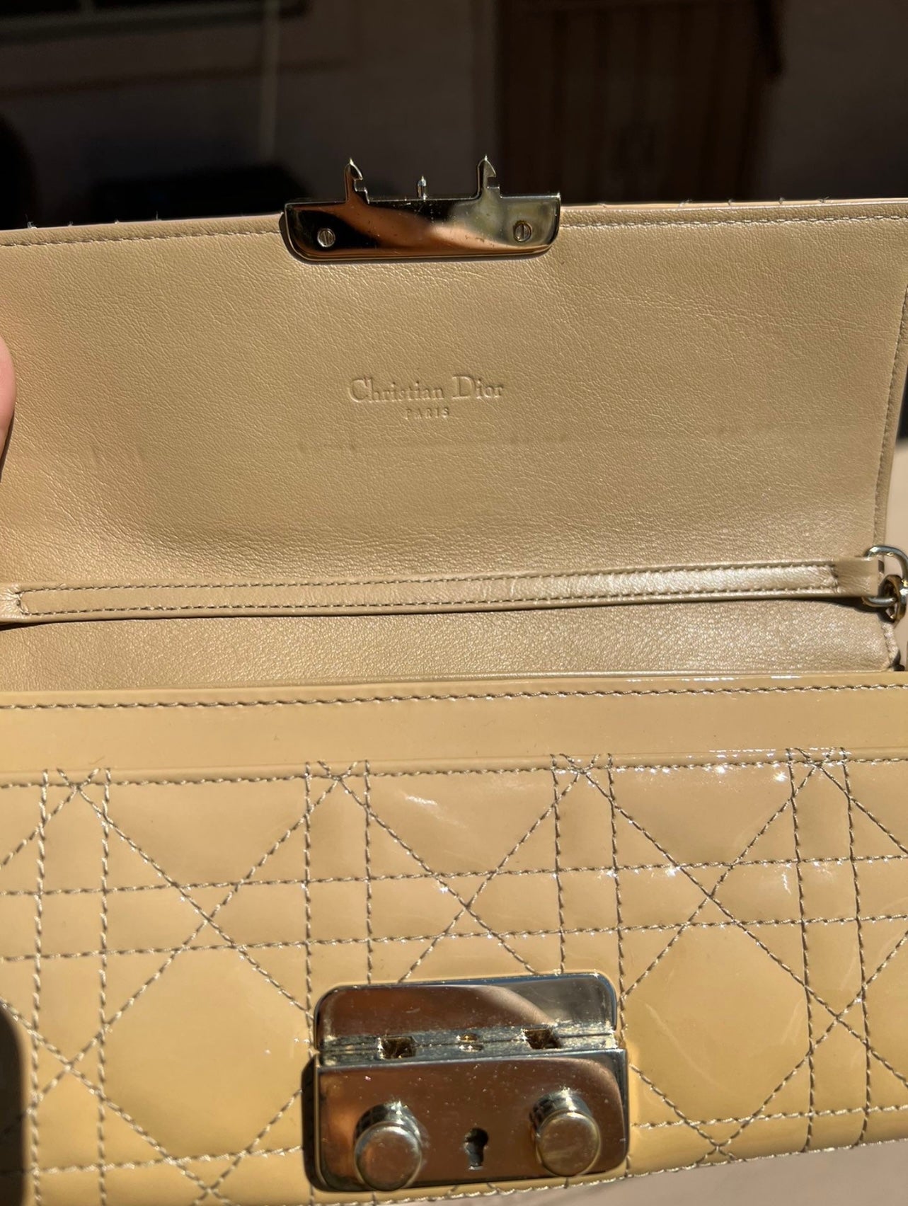 Pre-owned Miss Dior Promenade Cannage Wallet On Chain