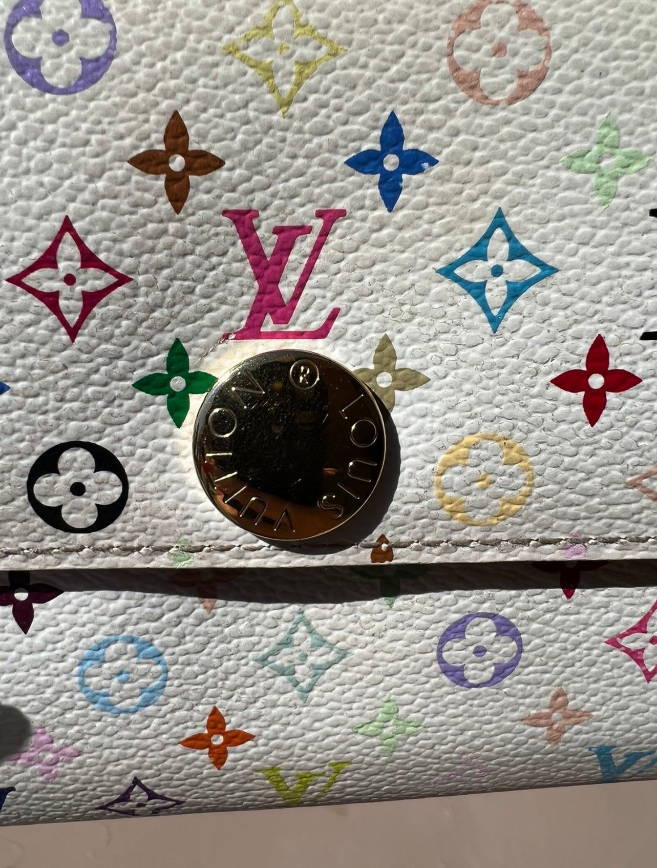 Pre-owned Louis Vuitton x Takashi Murakami Multicolore White Wallet On Chain