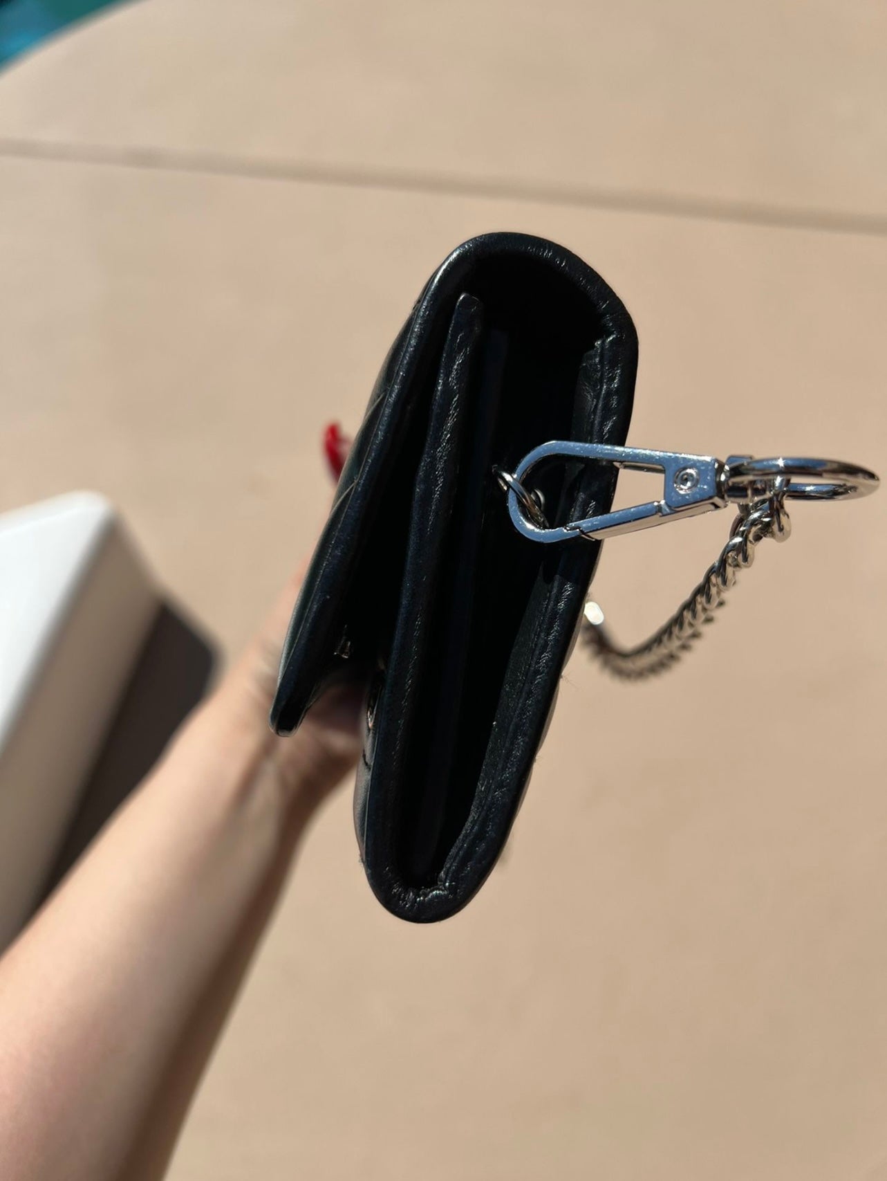 Pre-owned Prada Diagramme Wallet On Chain