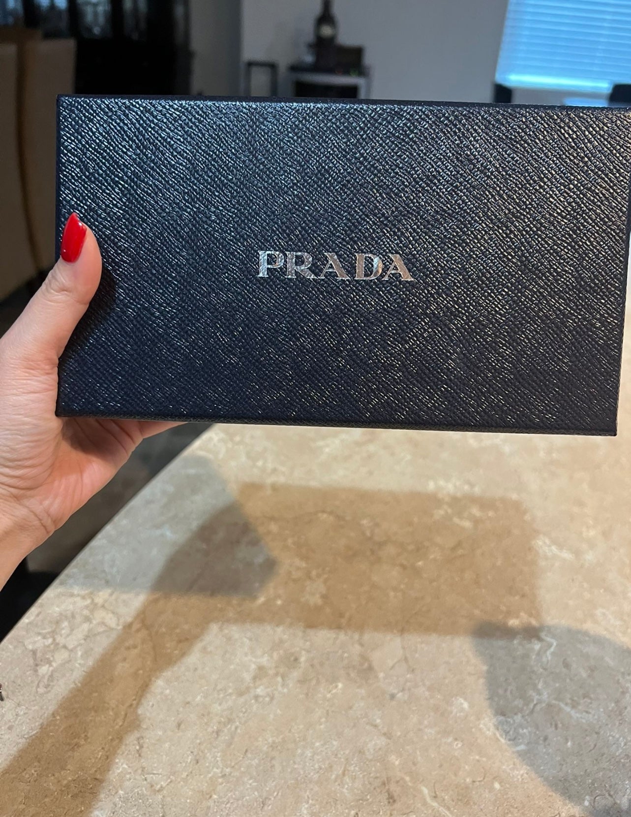 Pre-owned Prada Saffiano Leather Wallet On Chain