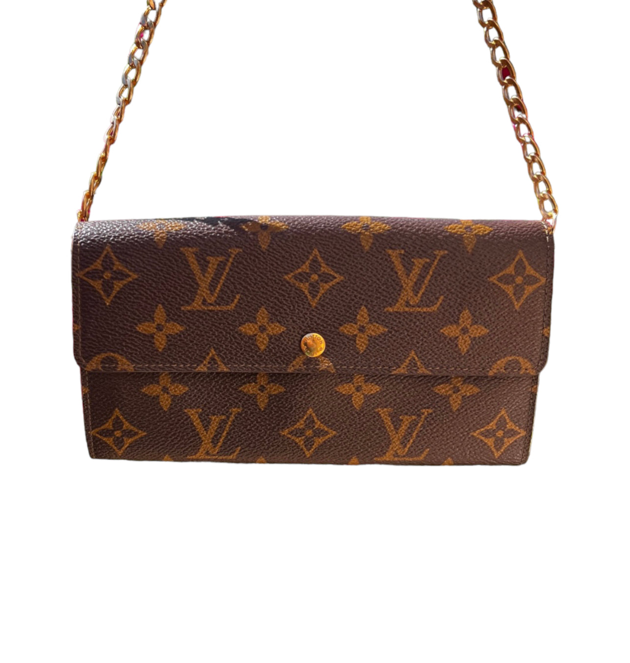 Pre-owned Louis Vuitton Monogram Wallet On Chain