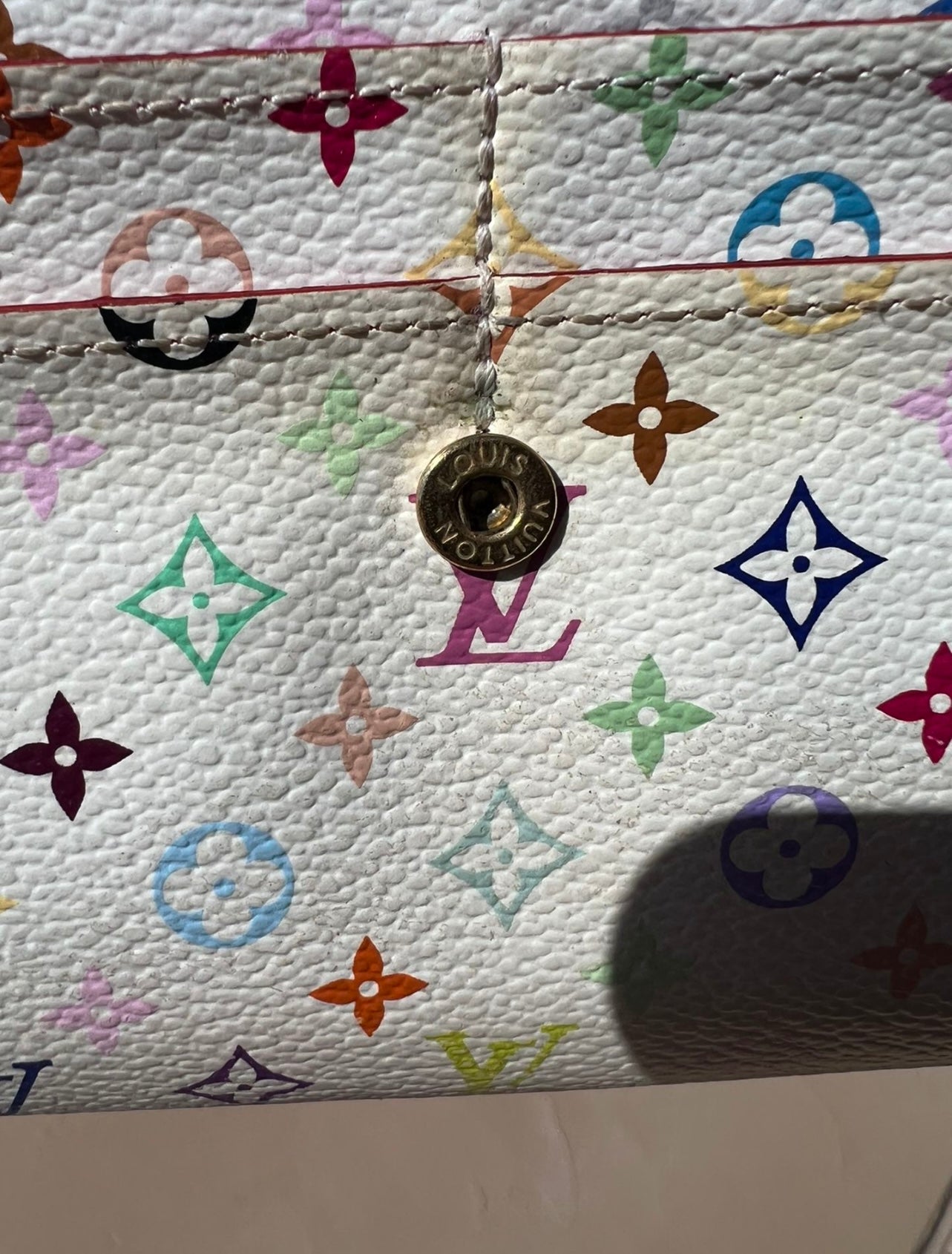 Pre-owned Louis Vuitton x Takashi Murakami Multicolore White Wallet On Chain