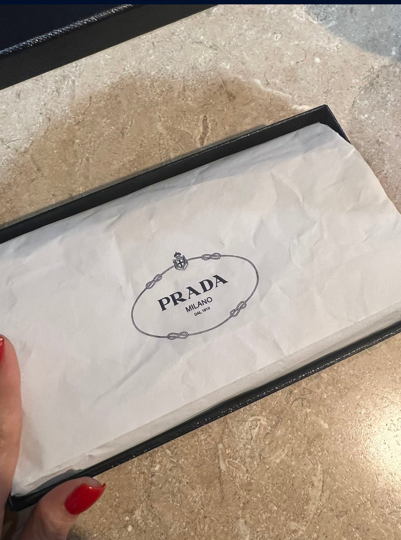 Pre-owned Prada Saffiano Leather Wallet On Chain