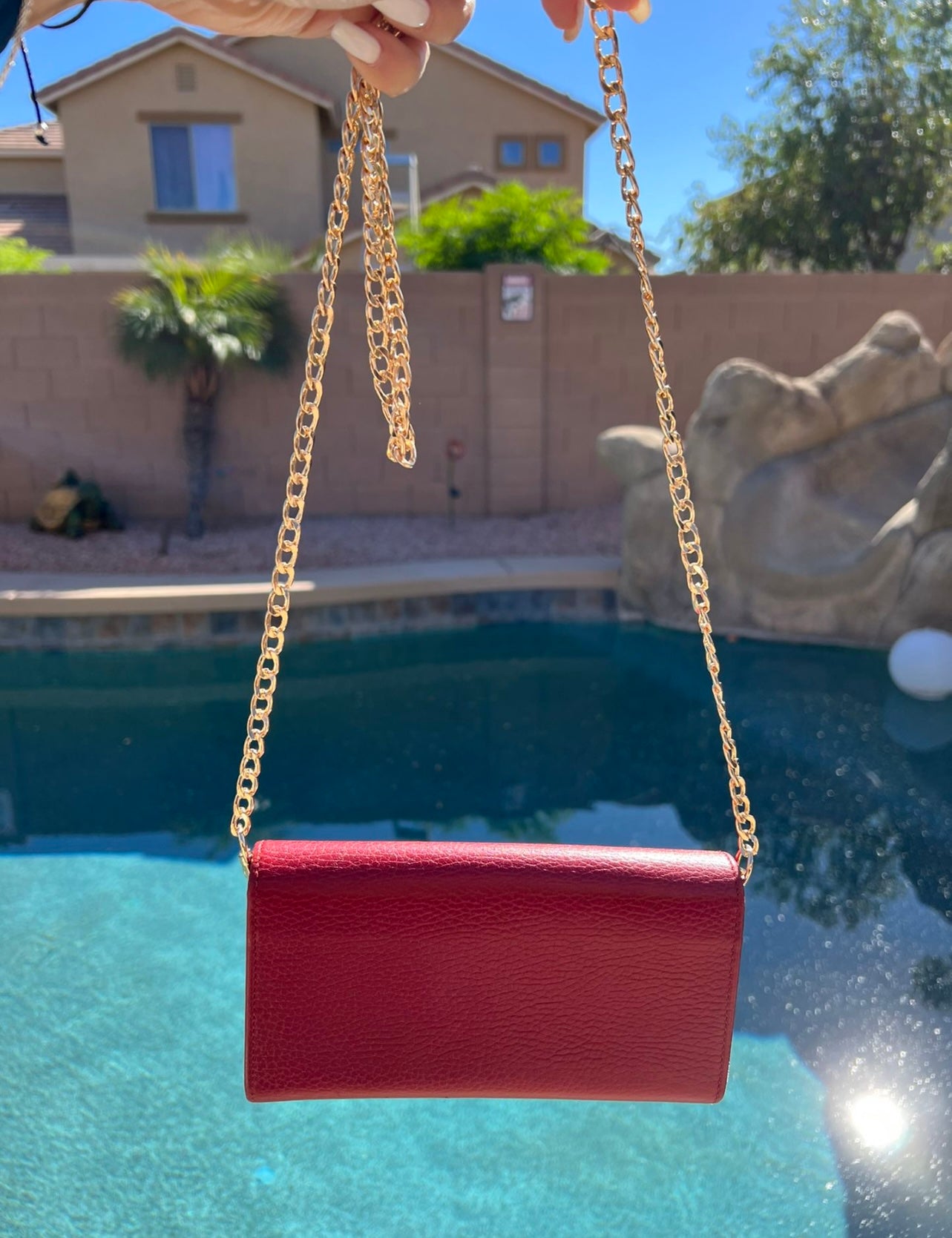 Pre-owned Gucci Marmont Wallet On Chain Crossbody Bag