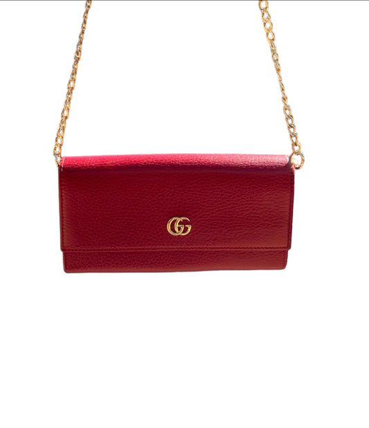 Pre-owned Gucci Marmont Wallet On Chain Crossbody Bag