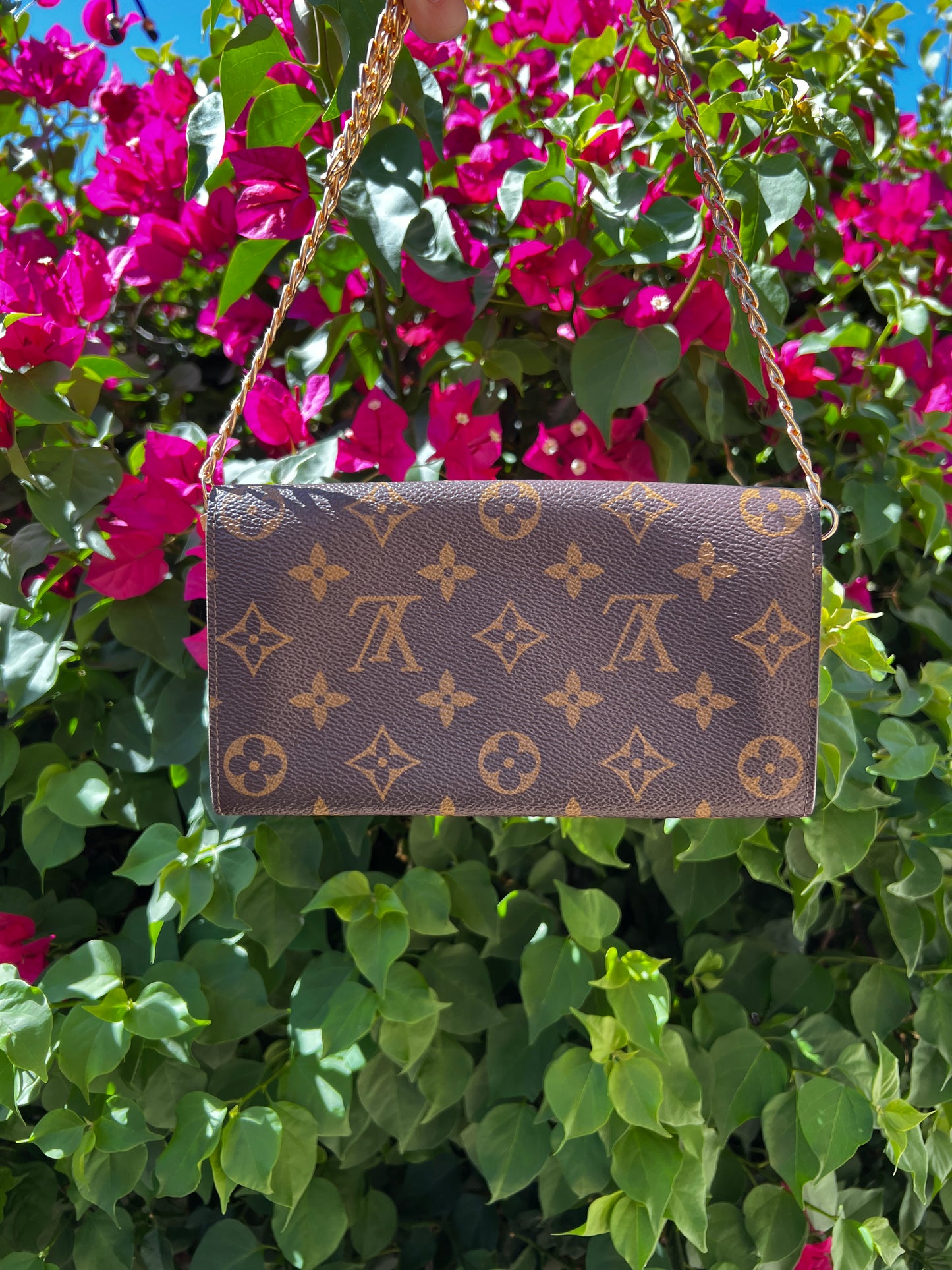 Pre-owned Louis Vuitton Monogram Wallet On Chain