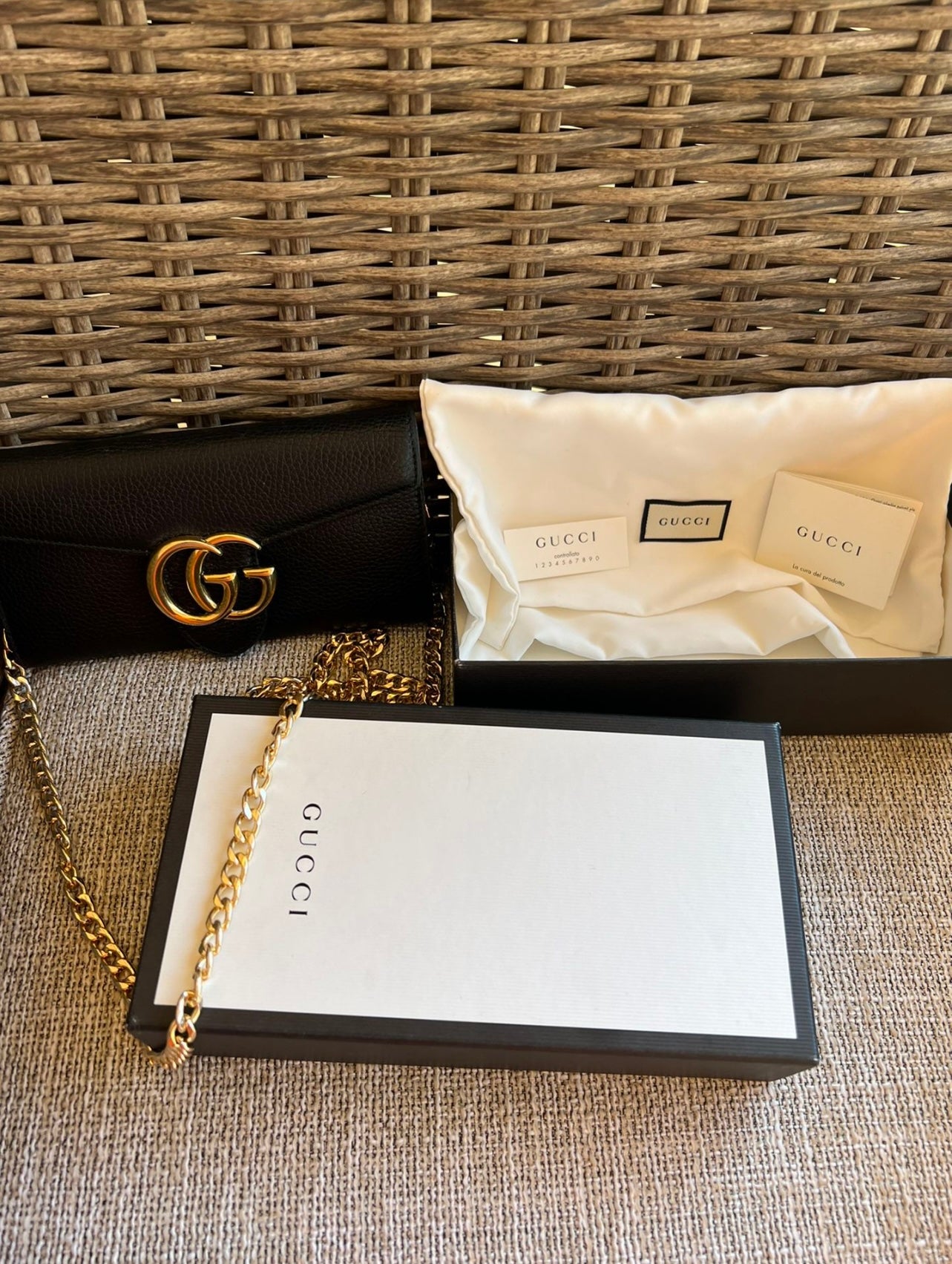 Pre-owned Gucci Marmont Wallet On Chain